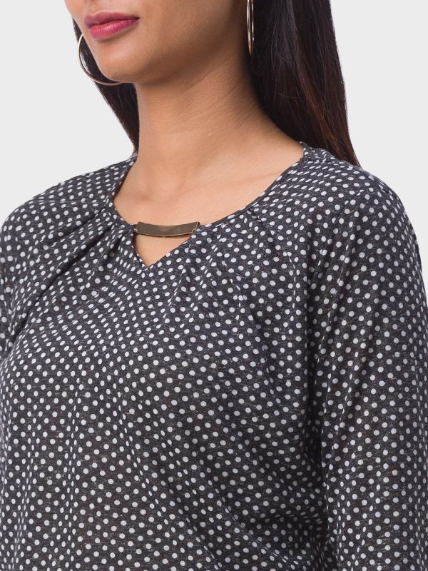 Globus Black Printed Top