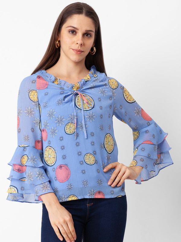 Globus Blue Printed Top