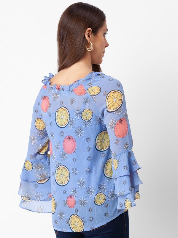 Globus Blue Printed Top