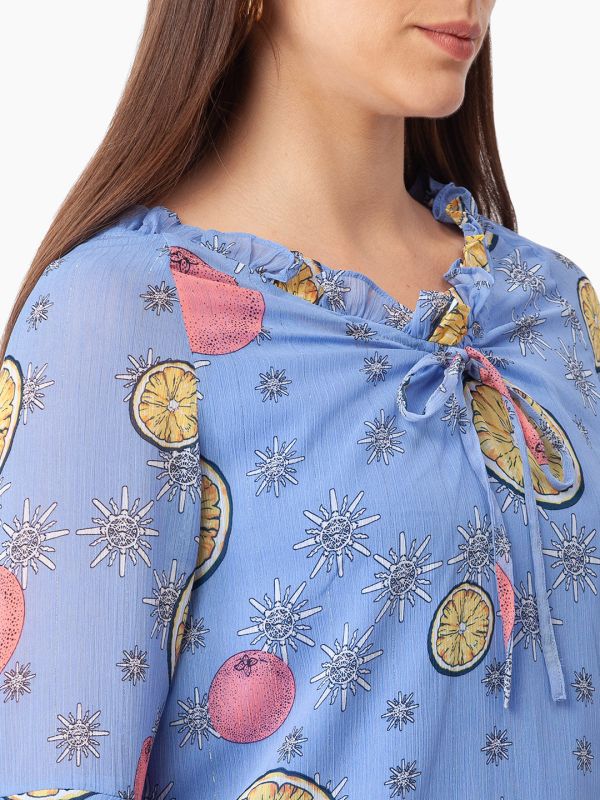 Globus Blue Printed Top