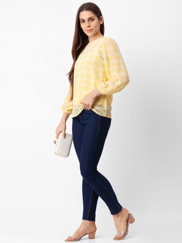 Globus Yellow Checked Top