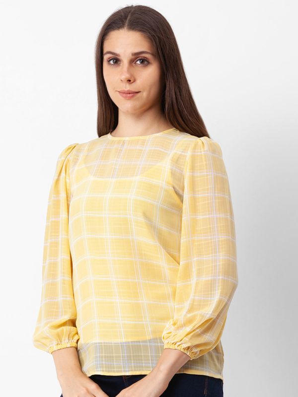 Globus Yellow Checked Top