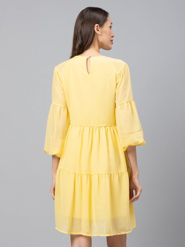 Globus Yellow Solid Dress