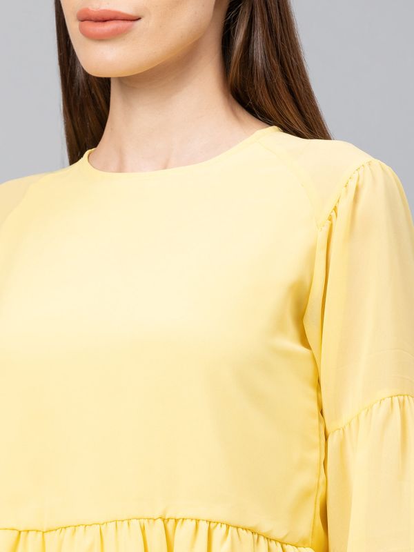 Globus Yellow Solid Dress