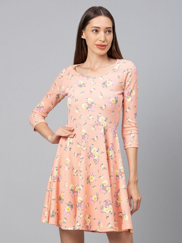 Globus Peach Printed Dress