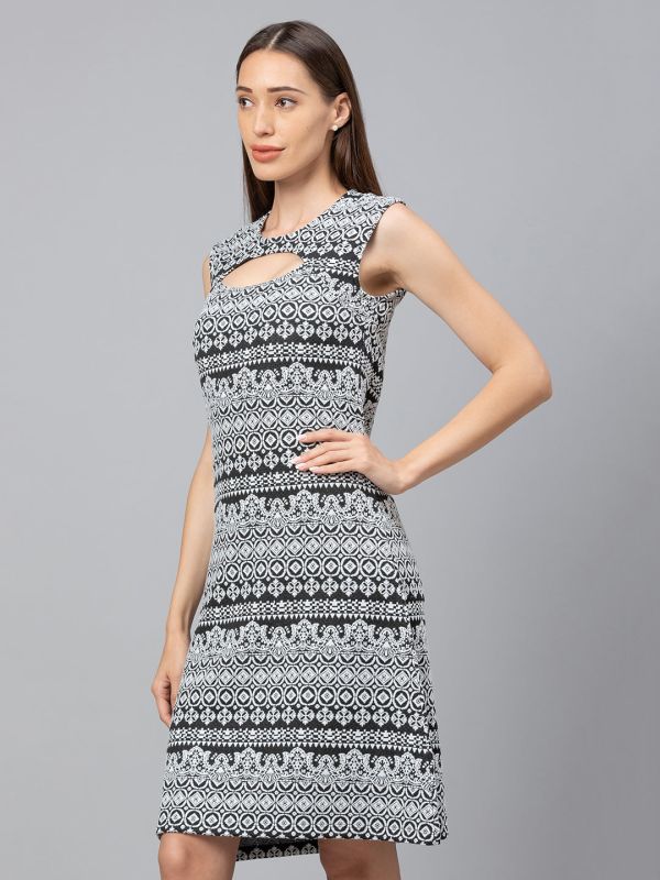 Globus Black Printed Dress