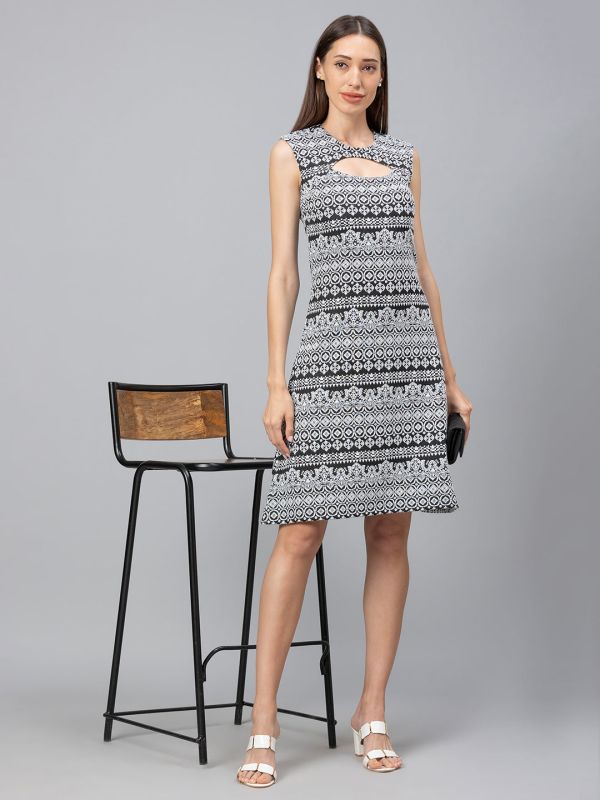 Globus Black Printed Dress