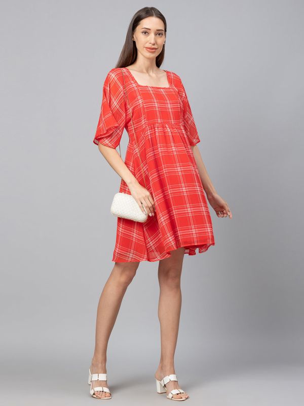 Globus Red Checked Dress