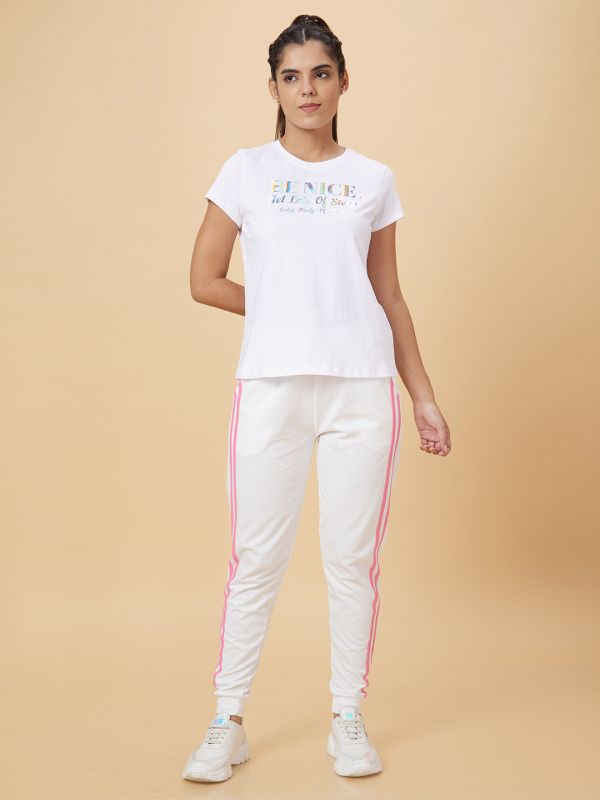 Globus Women White Regular Fit Jogger