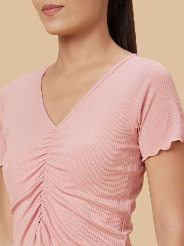 Globus Women Pink Solid Polyester Top