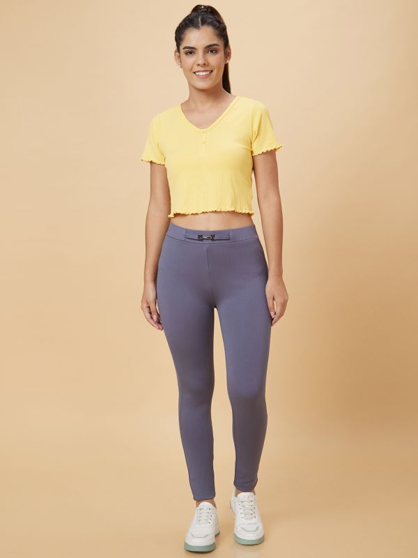 Globus Women Yellow Solid Polyester Top