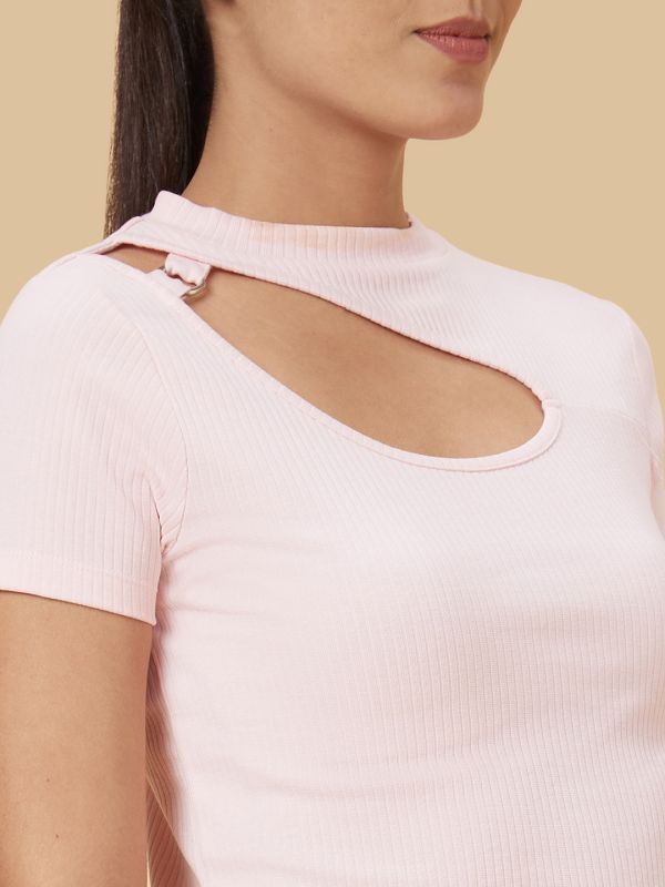 Globus Women Pink Solid Cotton Top