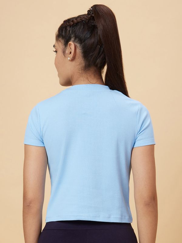 Globus Women Blue Solid Cotton Top