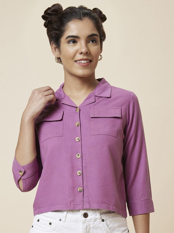 Globus Women Purple Solid Tencil Top