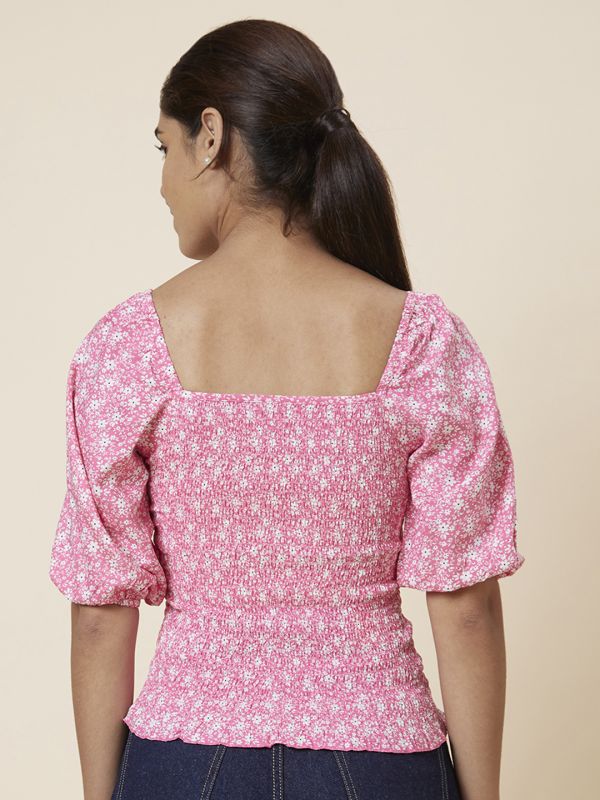 Globus Women Pink Printed Viscose Top