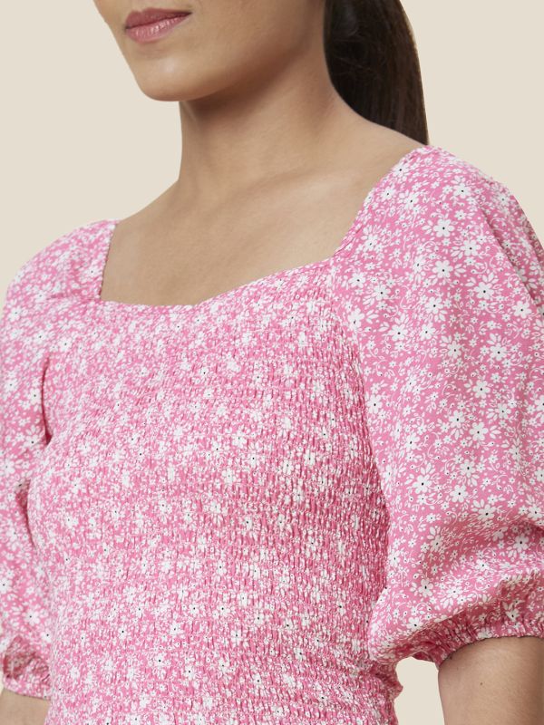 Globus Women Pink Printed Viscose Top