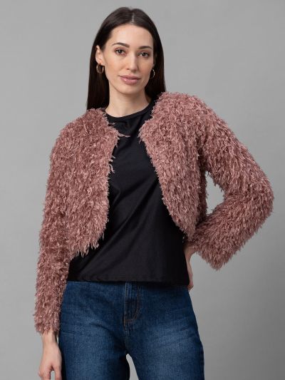 Globus Pink Self Design Party Crop Jacket