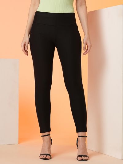 Globus Black Solid Treggings