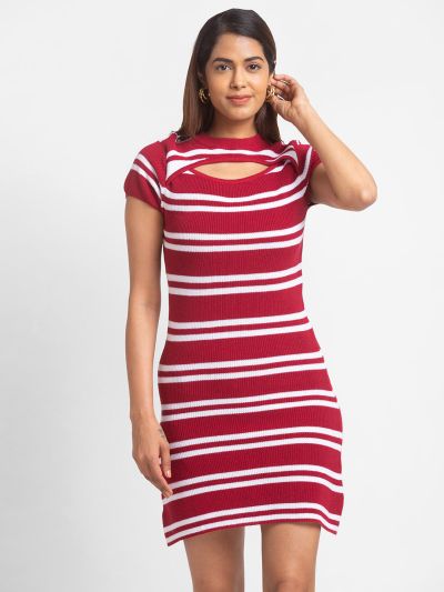 Globus Red Striped Bodycon Dress