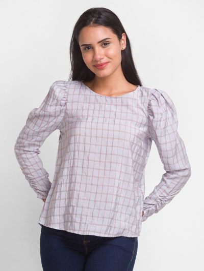 Globus Grey Checked Top