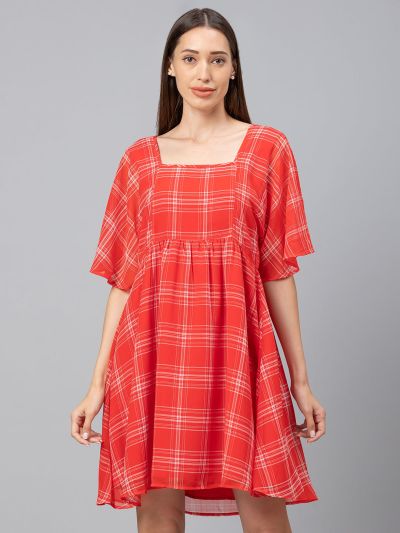 Globus Red Checked Dress