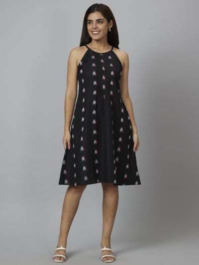 Globus Women Black Printed A-Line Dress