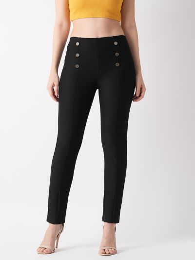 Globus Women Black Skinny Fit Treggings