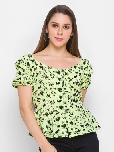 Globus Yellow Printed Top