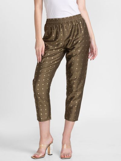 Globus Olive Printed Trousers