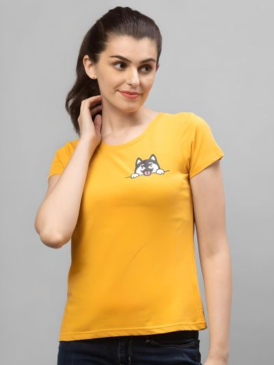 Globus Artisans Gold Printed Tshirt