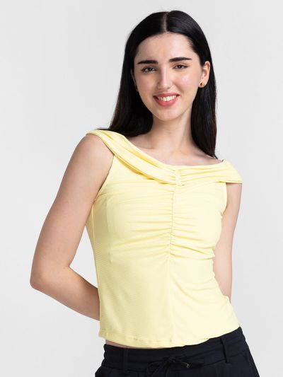 Globus Yellow Self Design Top