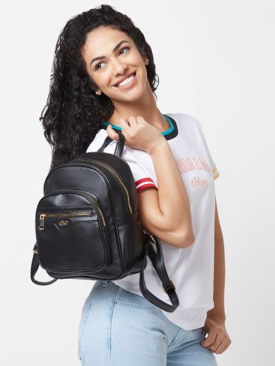 Globus Women Black Solid Smart Casual Backpack