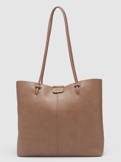 Globus Women Brown Textured Vegan Leather Tote Bag