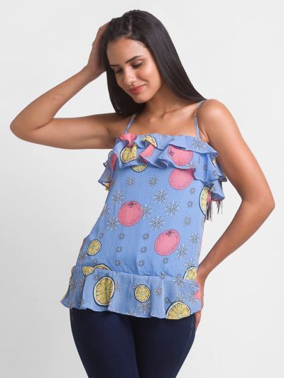 Globus Blue Printed Top