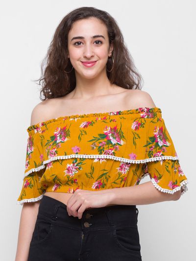 Globus Yellow Printed Top