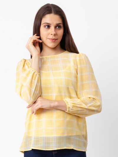 Globus Yellow Checked Top