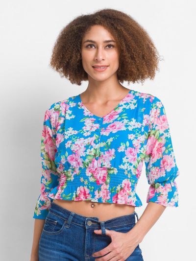 Globus Blue Printed Top