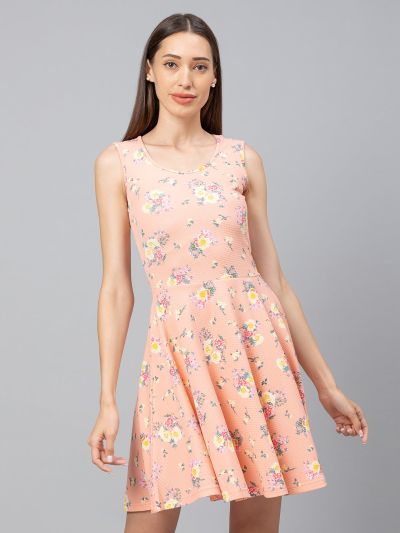 Globus Peach Printed Dress