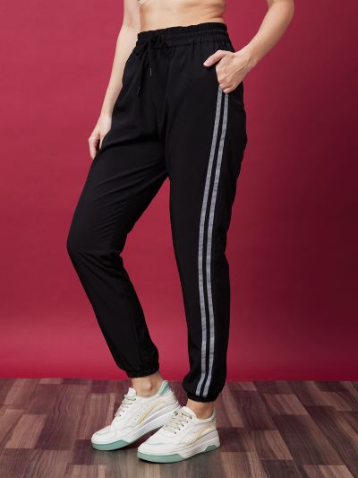 Globus Women Black Solid High-Rise Casual Jogger