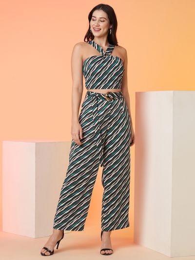 Globus Women Multicolor Printed Top & Trouser Co-Ord Set