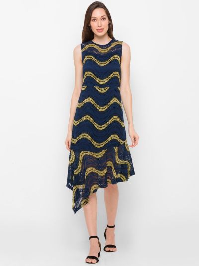 Globus Navy Printed Dress