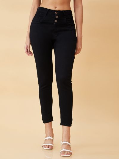 Globus Women Black High-Rise Skinny Fit Stretchable Jeans