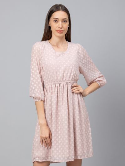 Globus Pink Self Design Dress