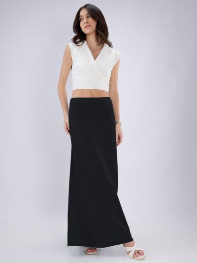 Globus Women Black Abstract Printed Mid Rise Flared Maxi Skirt