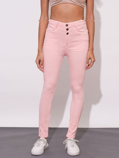 Globus Women Apricot Blush High Rise Skinny Fit Jeans