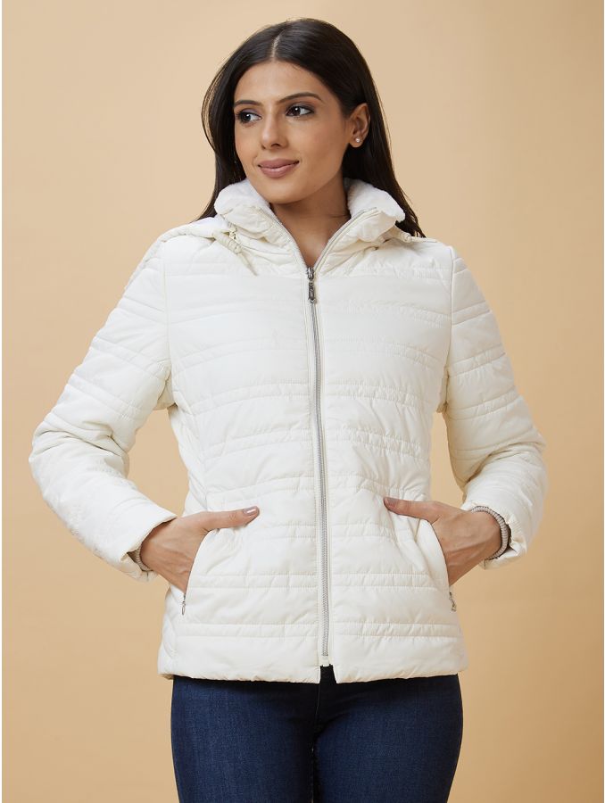 Quilted puffer jacket - White - Men | H&M IN