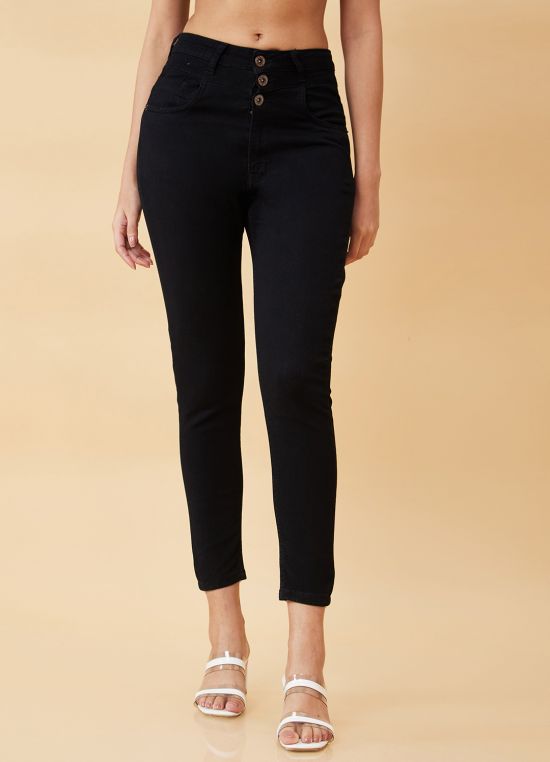 Globus Women Black High-Rise Skinny Fit Stretchable Jeans