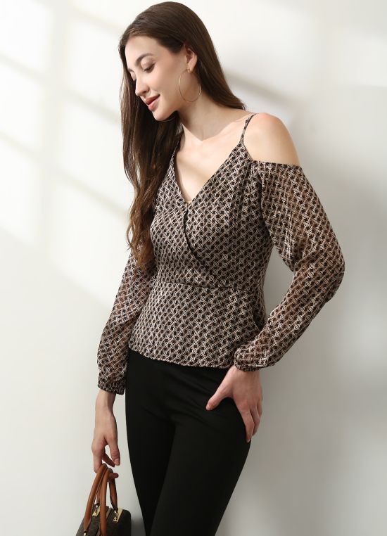 Globus Women Brown Round Neck Short Sleeves Graphic Print Relaxed Fit T-Shirt