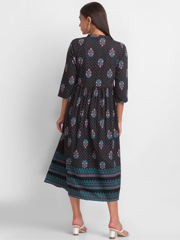 Globus Black Printed Dress