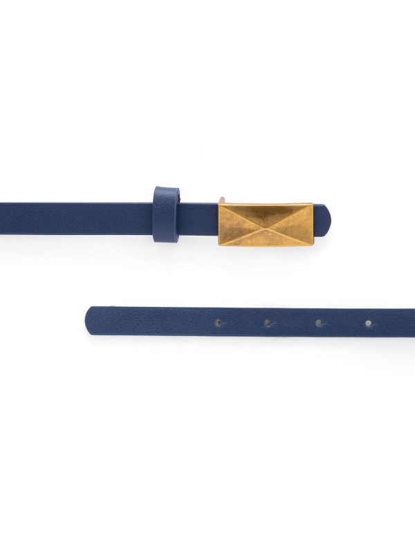 Globus Women Navy Blue Solid Slim Fashion Belt